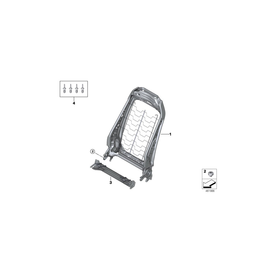 Genuine BMW 52107366339 F40 Backrest Frame Electrical Left (Inc. 225xe, X2 20d & 225i) | ML Performance UK