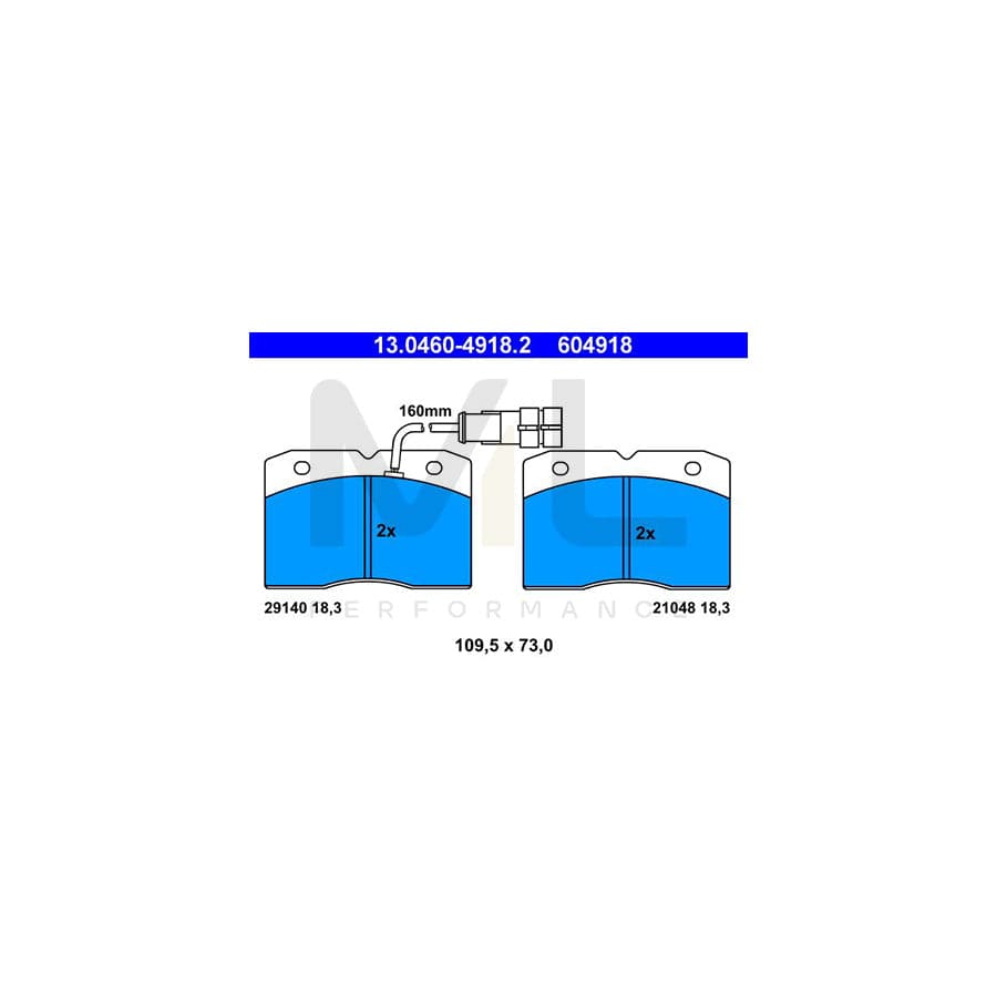 ATE 13.0460-4918.2 Brake pad set for IVECO Daily incl. wear warning contact | ML Performance Car Parts