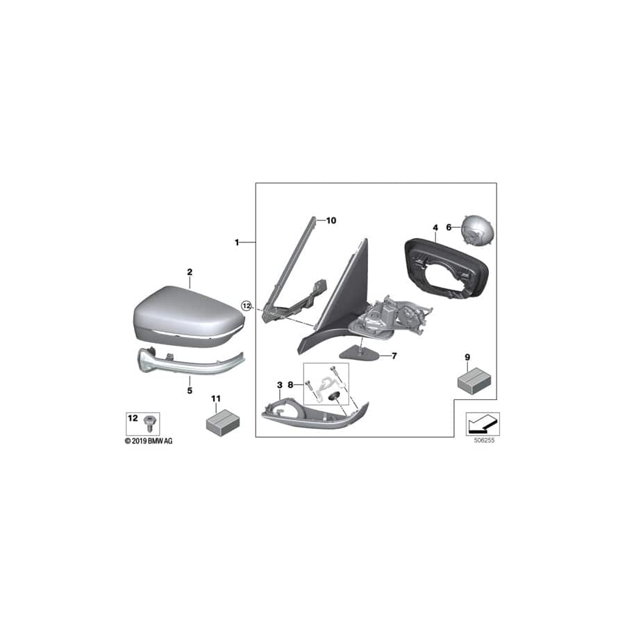 Genuine BMW 51167437165 G12 G11 Heated Outside Mirror, Memory Bus, Left SHADOW-LINE (Inc. 730Ld, 750Li & 740e) | ML Performance UK Car Parts