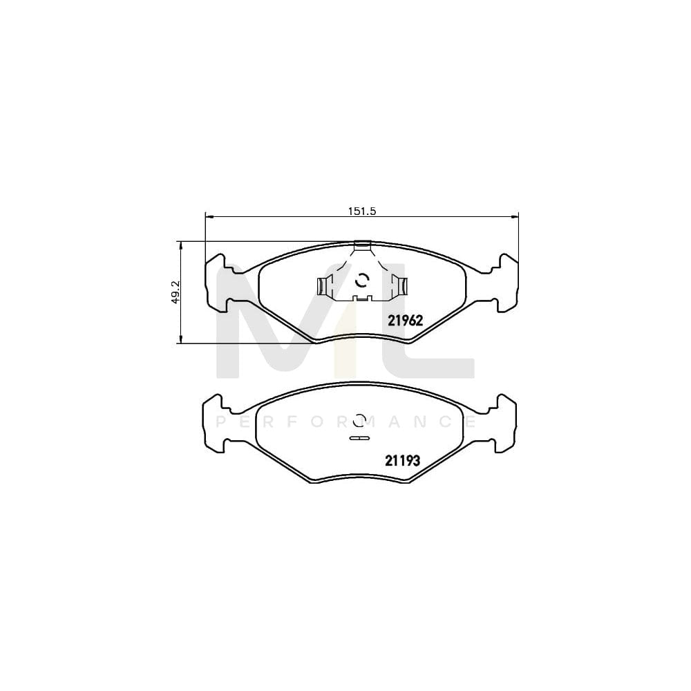 Hella 8DB 355 011-031 Brake Pad Set Not Prepared For Wear Indicator | ML Performance Car Parts