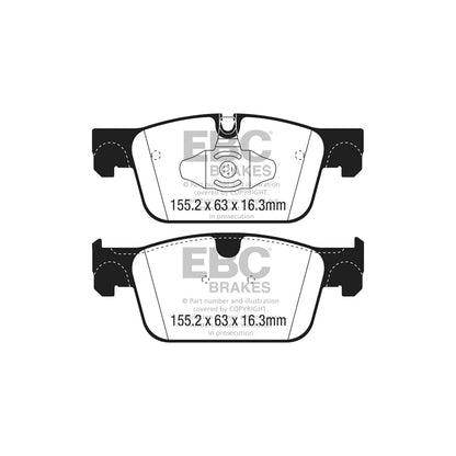 EBC PD01KF1743 Volvo Greenstuff Front Brake Pad & Plain Disc Kit  - ATE Caliper (Inc. S60, S90, V60, V90) 2 | ML Performance UK Car Parts