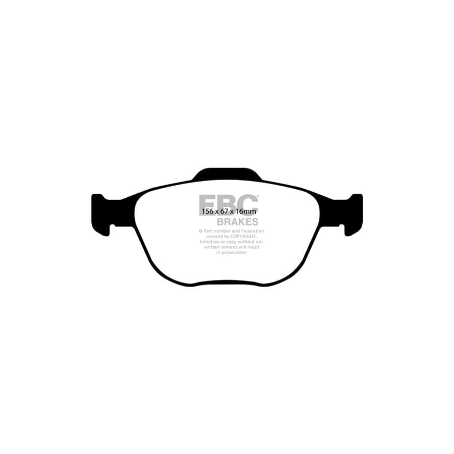 EBC PD01KF561 Ford Fiesta Mk6 Greenstuff Front Brake Pad & Plain Disc Kit  - Girling/TRW Caliper 2 | ML Performance UK Car Parts