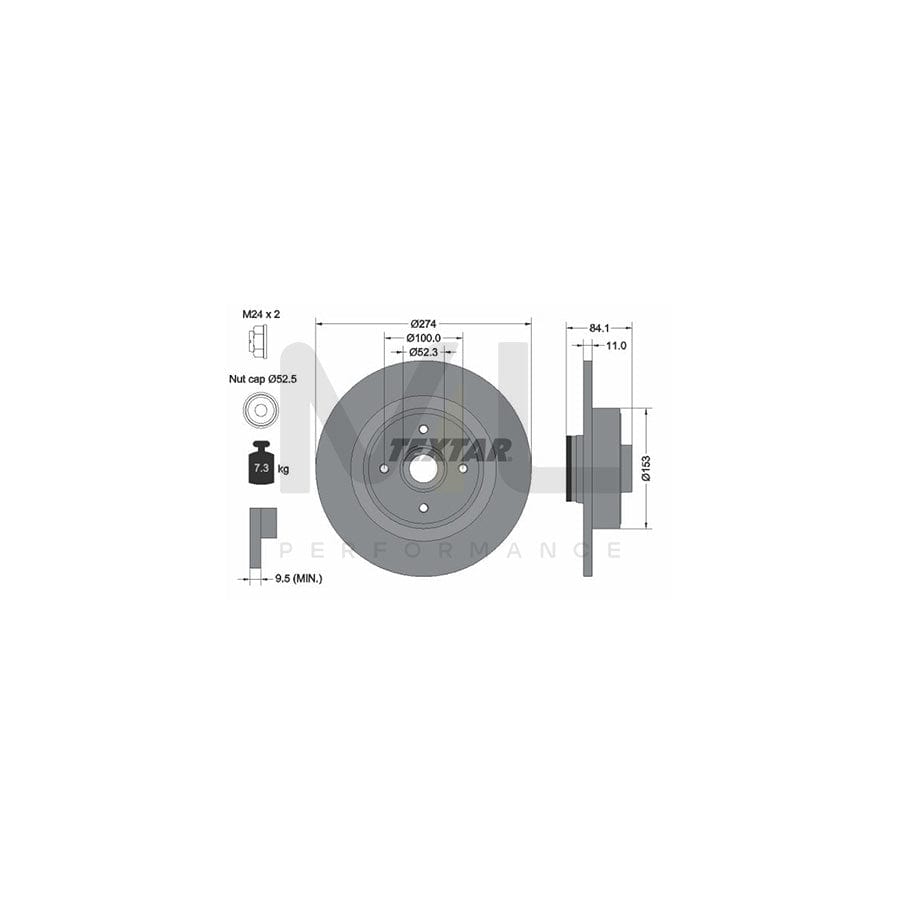 TEXTAR 92223200 Brake Disc Solid, with integrated magnetic sensor ring, with wheel bearing | ML Performance Car Parts