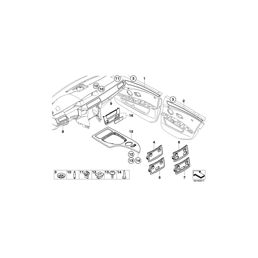 Genuine BMW 51456989861 E60 E61 Bambus Wooden Strip,Instrum.Panel Left ANTHRAZIT (Inc. M5, 525xd & 540i) | ML Performance UK Car Parts