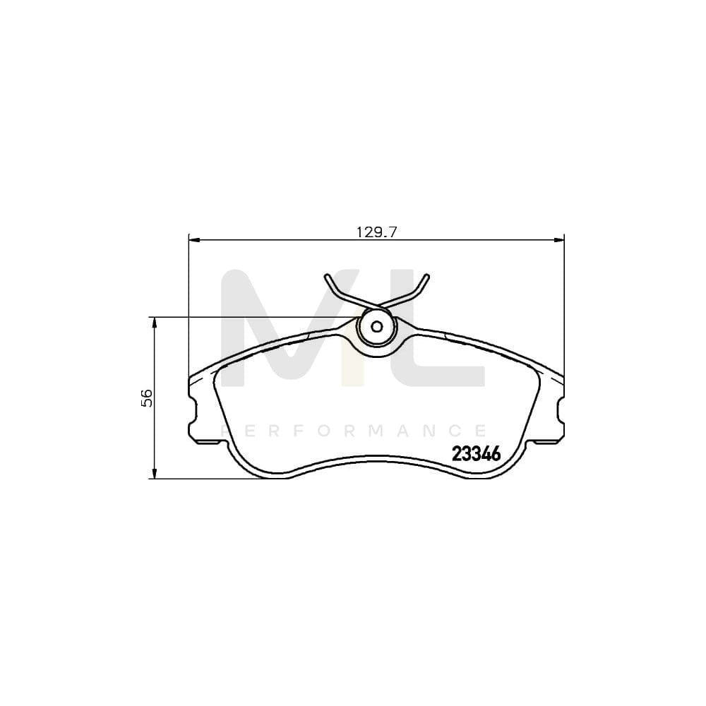 Hella 8DB 355 018-541 Brake Pad Set Not Prepared For Wear Indicator, With Brake Caliper Screws | ML Performance Car Parts