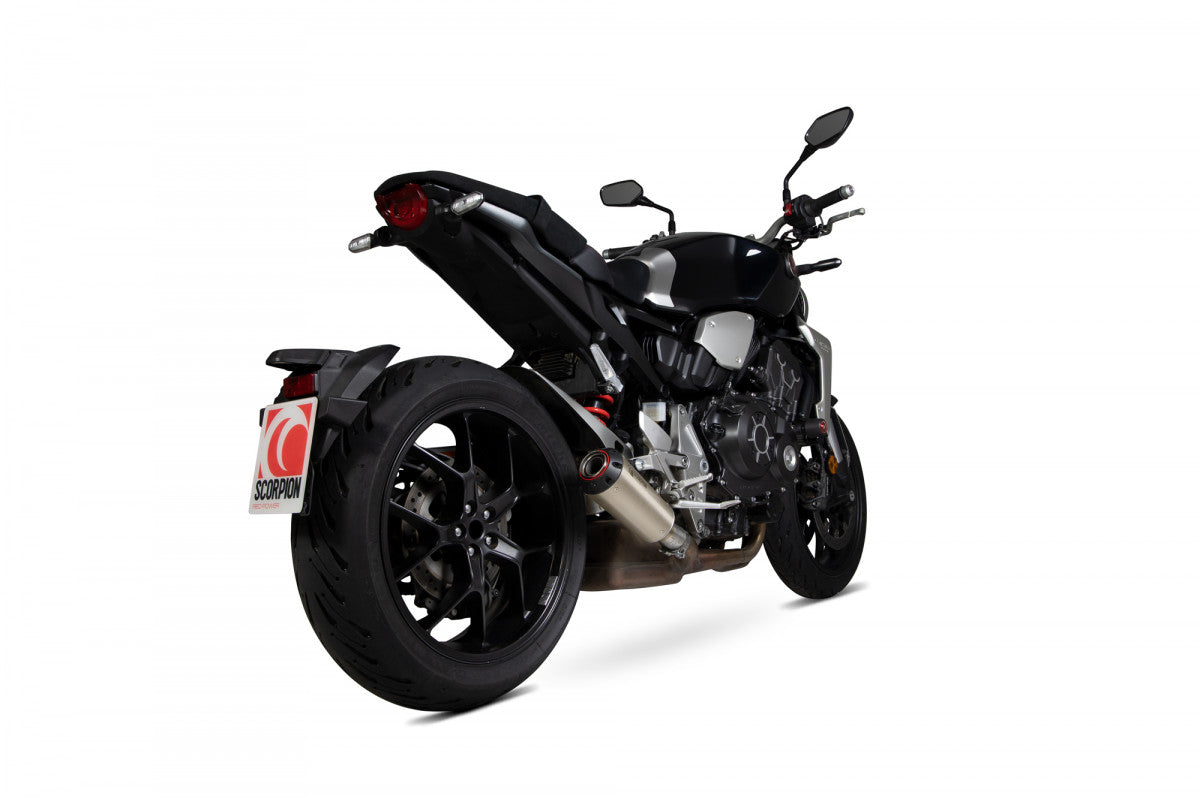 Scorpion PHA187TEO Honda CB1000 R Red Power Slip-On - Titanium Sleeve | ML Performance UK UK