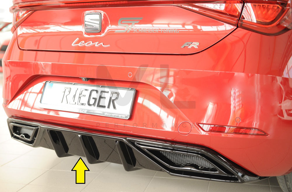 Rieger 00088210 SEAT Leon KL Rear Diffuser 1 | ML Performance UK Car Parts