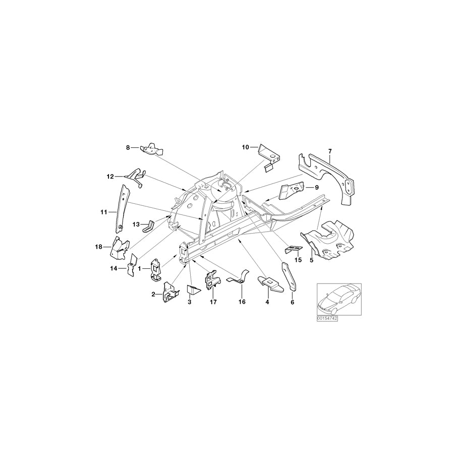 Genuine BMW 41117001506 E65 E66 E67 Holder, Brake Hose, Right (Inc. 730d, 730Ld & 760i) | ML Performance UK