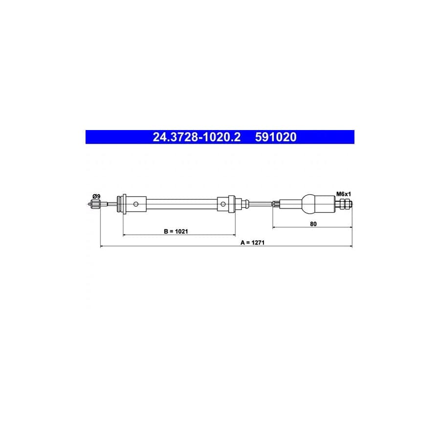 ATE 24.3728-1020.2 Clutch Cable For Renault Trafic