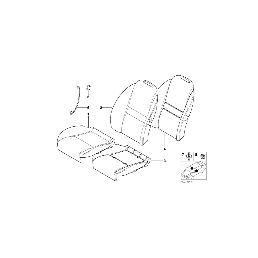 Genuine BMW 52107027222 E52 Backrest Upholstery (Inc. ALPINA V8 & Z8) | ML Performance UK Car Parts