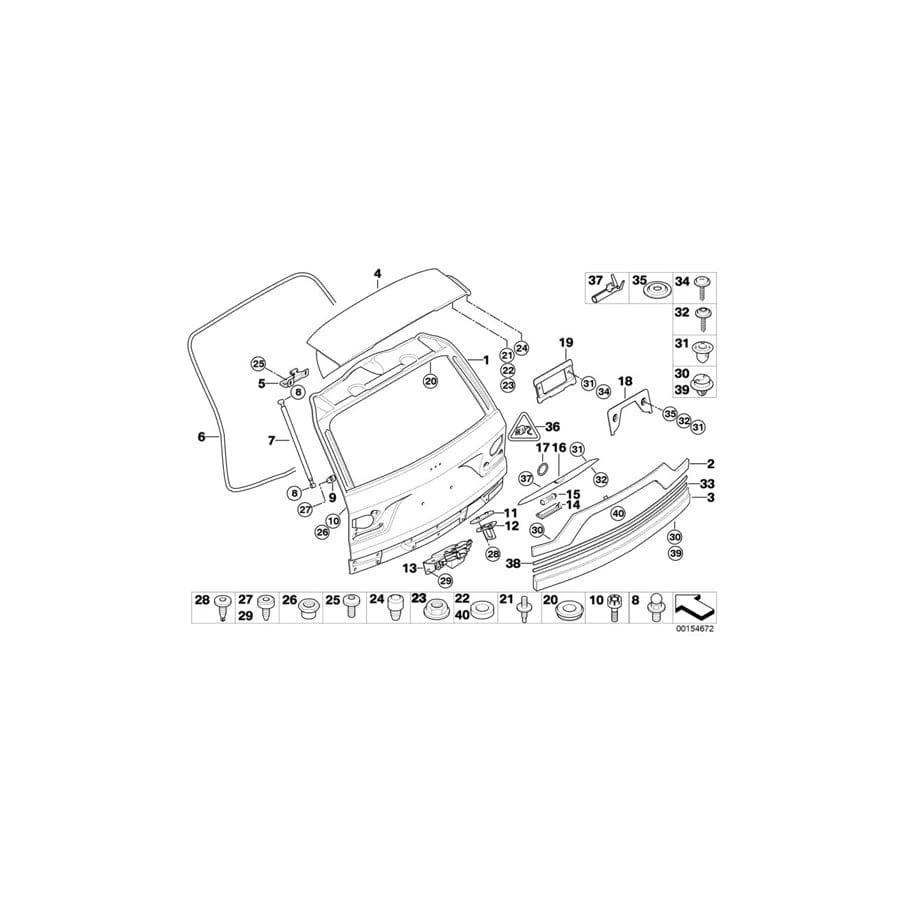 Genuine BMW 51137062293 E53 E83 Lens F Registration Plate Illumination (Inc. X3 3.0i, X5 4.4i & X5 3.0d) | ML Performance UK Car Parts