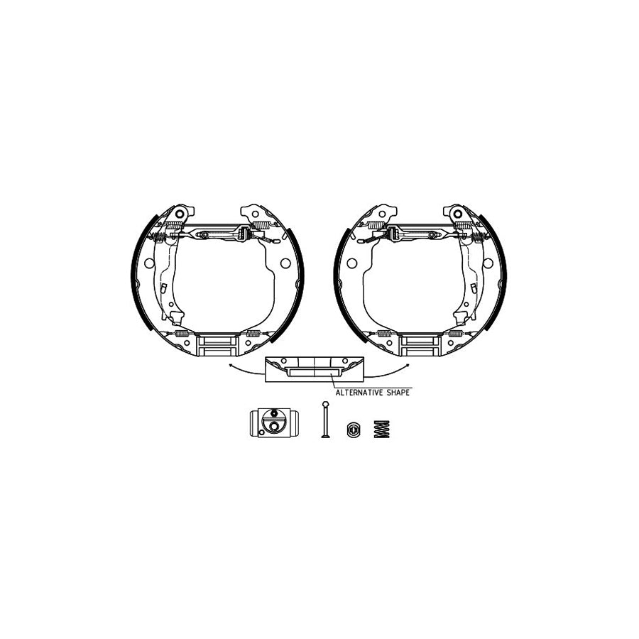 Hella Shoe Kit Pro 8DB 355 022-951 Brake Set, Drum Brakes