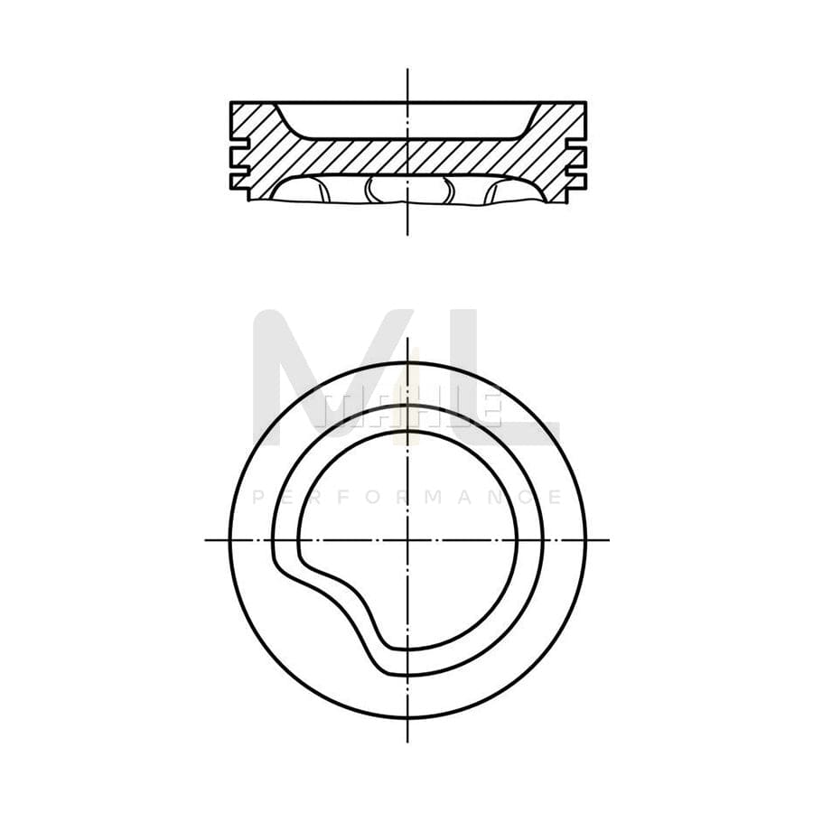 MAHLE ORIGINAL 011 06 00 Piston 77,6 mm, without cooling duct | ML Performance Car Parts