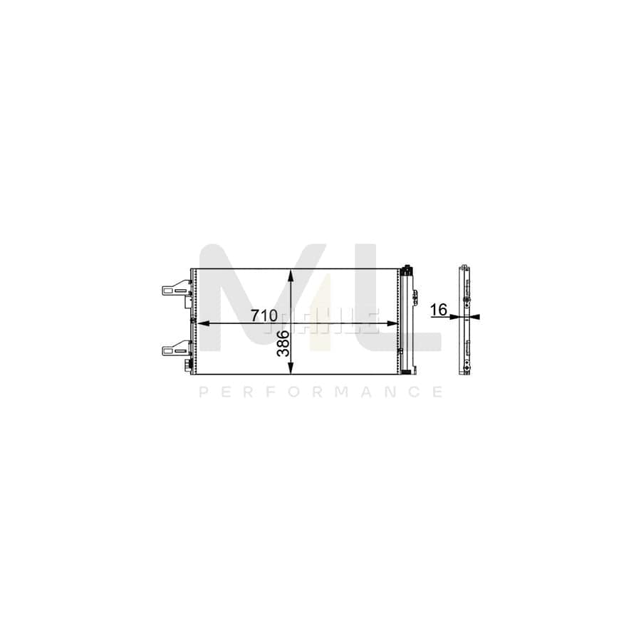 MAHLE ORIGINAL AC 363 000P Air conditioning condenser with dryer, for vehicles with front and rear air conditioning | ML Performance Car Parts