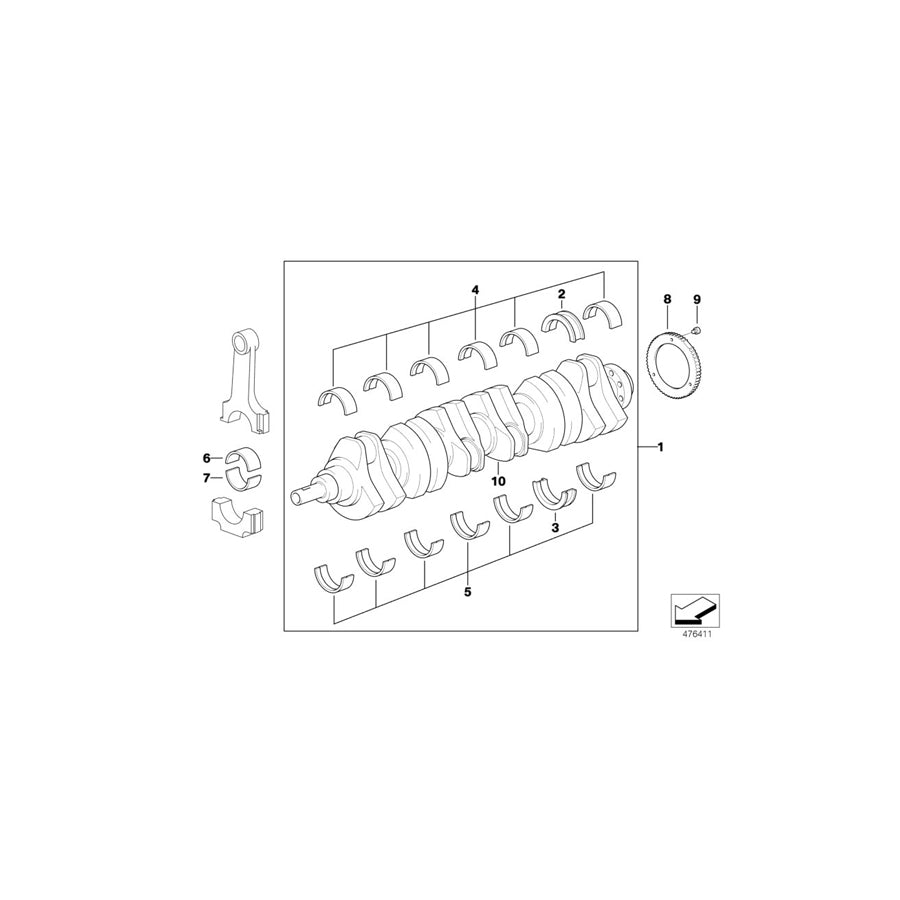 Genuine BMW 11217505383 E39 E46 E36 At-Crankshaft With Bearing Shells (Inc. 320Ci, 320i & Z4 2.2i) | ML Performance UK Car Parts