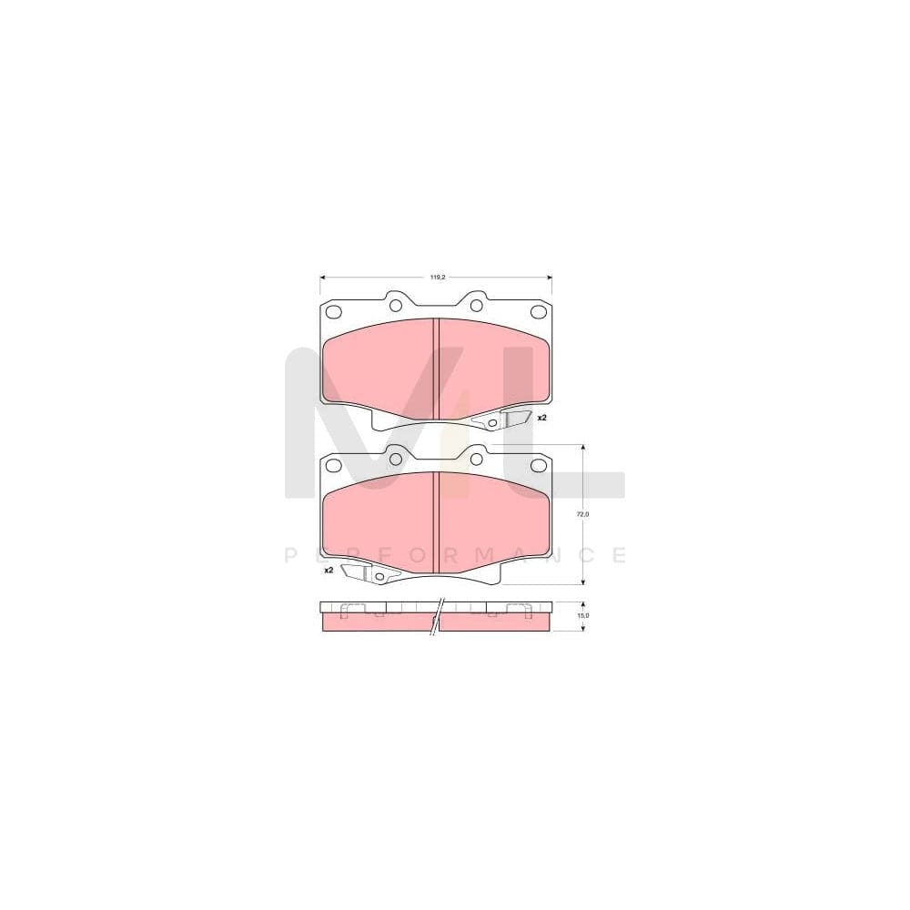 TRW Gdb1154 Brake Pad Set With Acoustic Wear Warning | ML Performance Car Parts