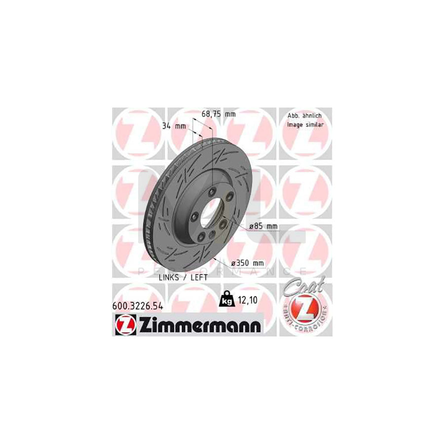 ZIMMERMANN BLACK Z 600.3226.54 Brake Disc Internally Vented, Slotted, Coated, High-carbon | ML Performance Car Parts