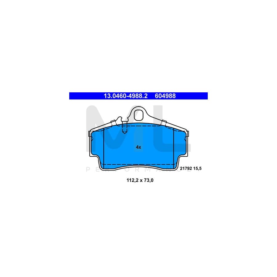 ATE 13.0460-4988.2 Brake pad set excl. wear warning contact, prepared for wear indicator | ML Performance Car Parts