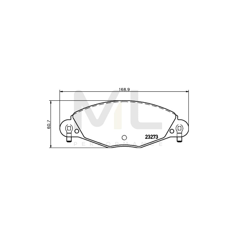 Hella 8DB 355 019-421 Brake Pad Set For Citroën C5 Incl. Wear Warning Contact, With Brake Caliper Screws | ML Performance Car Parts