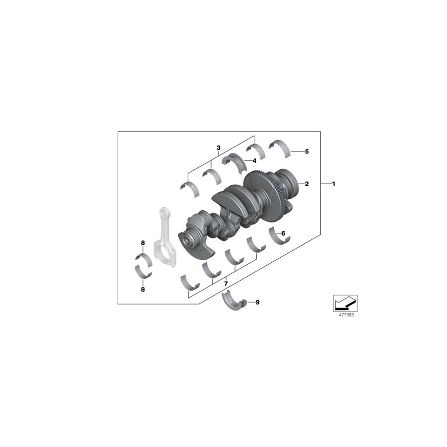 Genuine BMW 11217516040 E84 E87 E93 Crankshaft Without Bearing Shells (Inc. 318i, 318ti & 320i) | ML Performance UK Car Parts