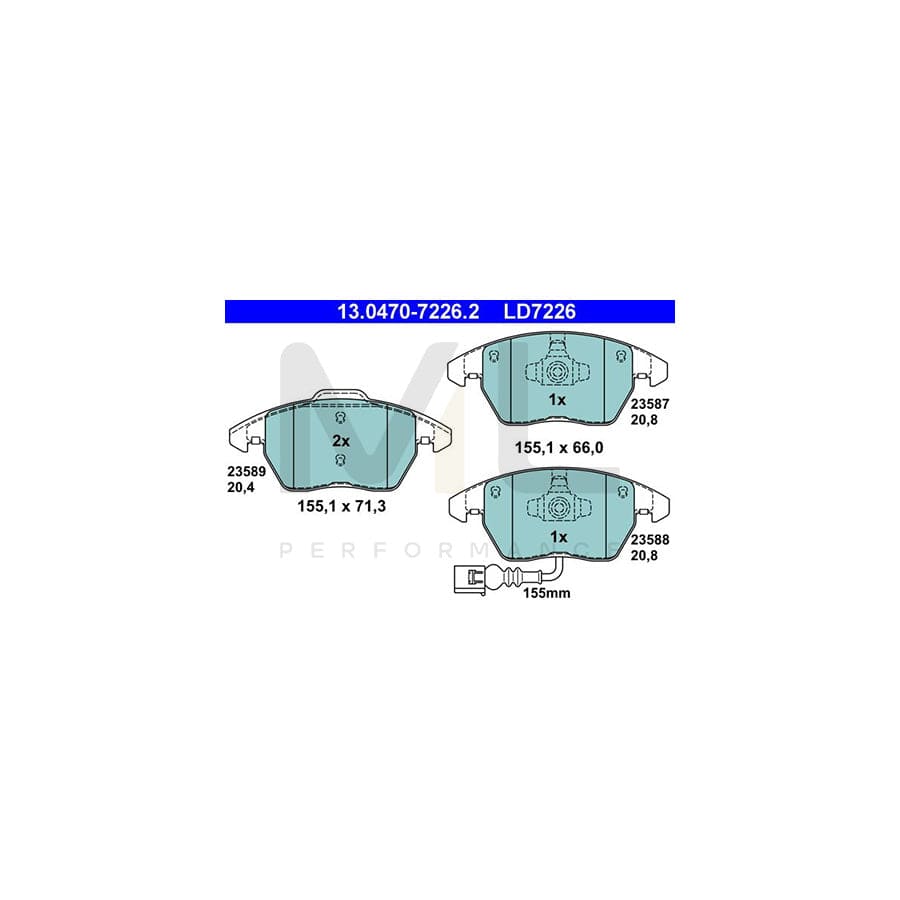 ATE Ceramic 13.0470-7226.2 Brake pad set incl. wear warning contact | ML Performance Car Parts