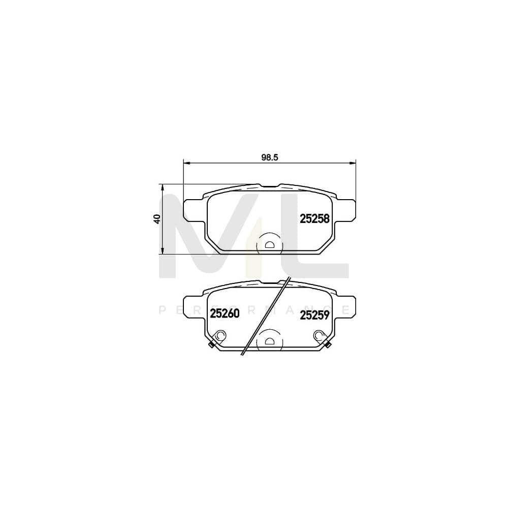 Hella 8DB 355 015-871 Brake Pad Set With Acoustic Wear Warning | ML Performance Car Parts