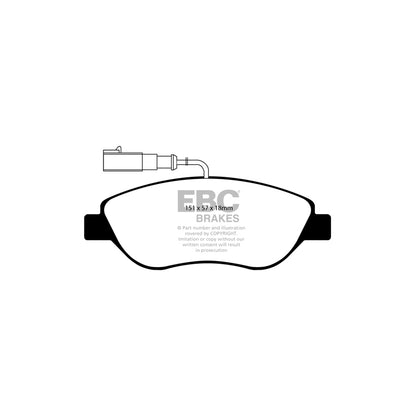 EBC PD01KF053 Alfa Romeo Fiat Lancia Greenstuff Front Brake Pad & Plain Disc Kit  - Bosch Caliper 2 | ML Performance UK Car Parts