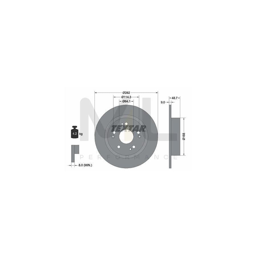 TEXTAR 92301603 Brake Disc Solid, Coated, without wheel hub | ML Performance Car Parts