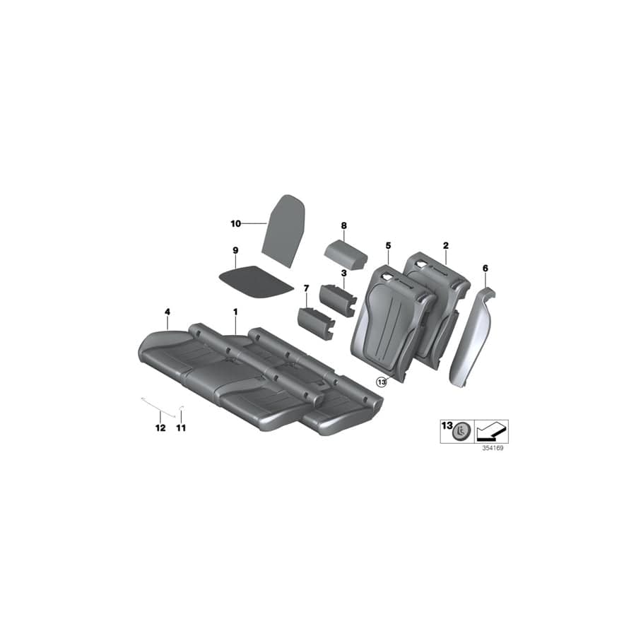 Genuine BMW 52208061979 M Cover, Backrest, Perforated Leather, Lft SCHWARZ (Inc.  & X6 M) | ML Performance UK Car Parts