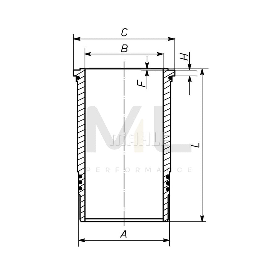 MAHLE ORIGINAL 439 WN 03 00 Cylinder Sleeve 135,0mm | ML Performance Car Parts
