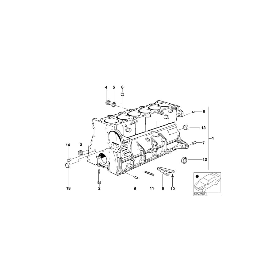 Genuine BMW 11111433067 E36 E38 E39 Engine Block With Piston (Inc. 328i, 528i & 728i) | ML Performance UK Car Parts