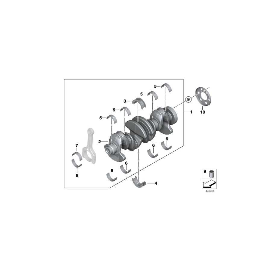 Genuine BMW 11217598959 F36 F11 F31 Bearing Shell, Red 50,00MM (Inc. X6 28iX, Z4 18i & X1 20i) | ML Performance UK Car Parts