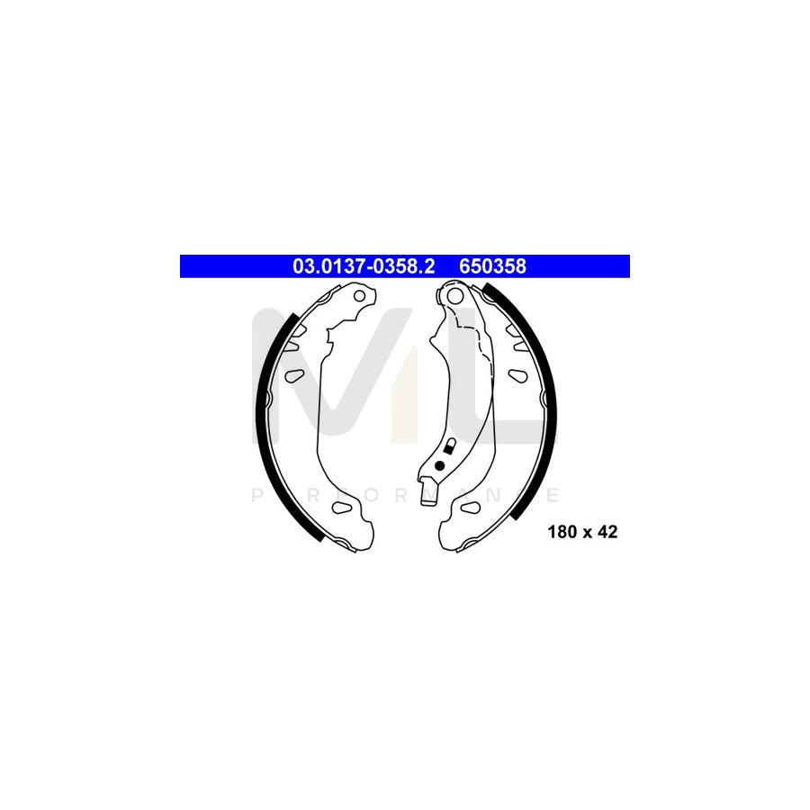 ATE 03.0137-0358.2 Brake Shoe Set with lever | ML Performance Car Parts