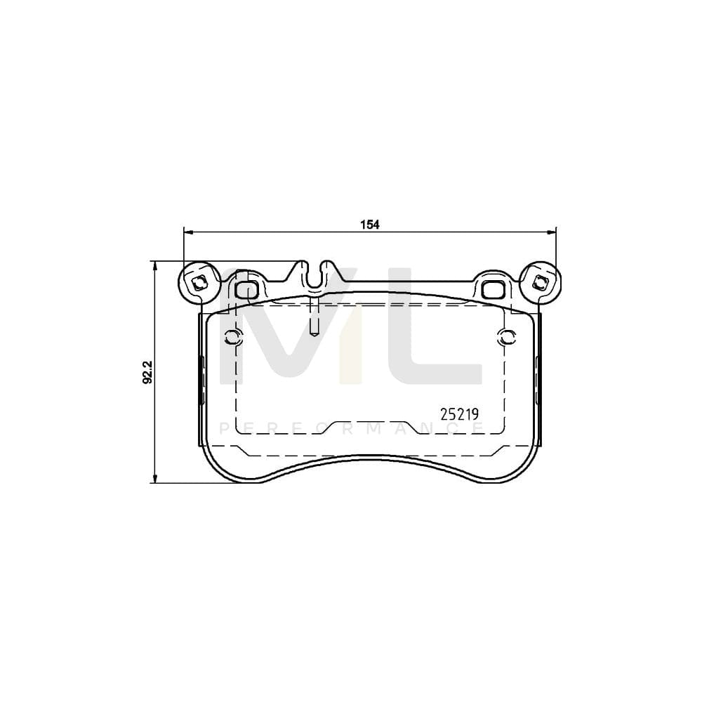 Hella 8DB 355 019-671 Brake Pad Set Prepared For Wear Indicator, With Counterweights | ML Performance Car Parts