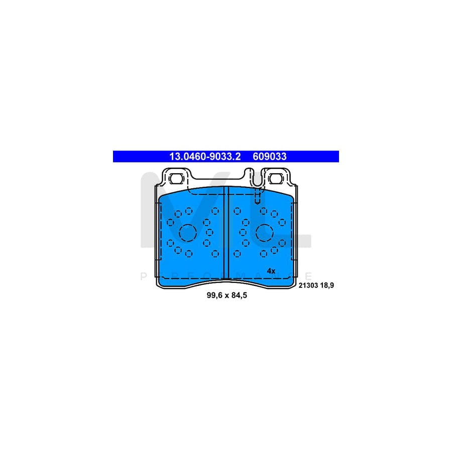 ATE 13.0460-9033.2 Brake pad set suitable for MERCEDES-BENZ S-Class excl. wear warning contact, prepared for wear indicator | ML Performance Car Parts