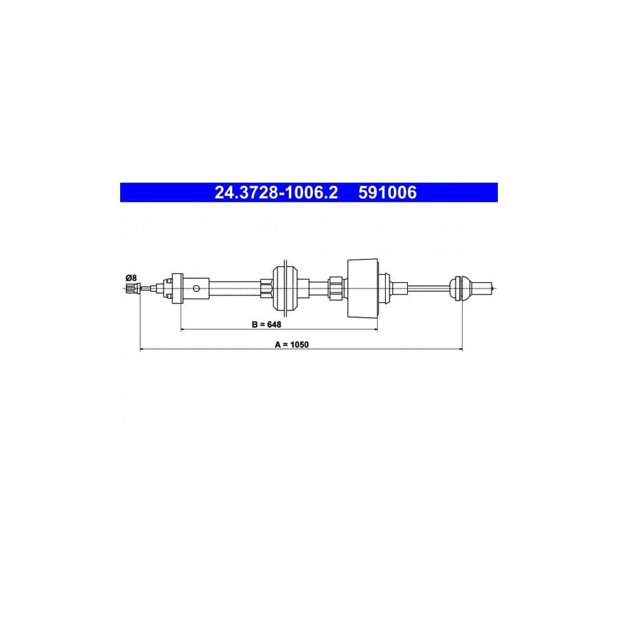 ATE 24.3728-1006.2 Clutch Cable