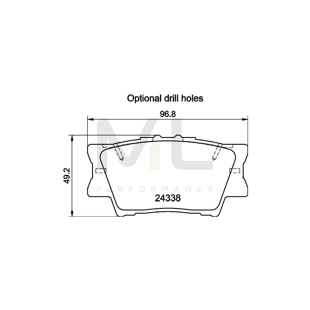 Hella 8DB 355 006-881 Brake Pad Set Not Prepared For Wear Indicator | ML Performance Car Parts