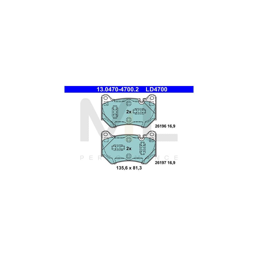 ATE 13.0470-4700.2 Brake pad set for AUDI Q5 excl. wear warning contact, prepared for wear indicator | ML Performance Car Parts