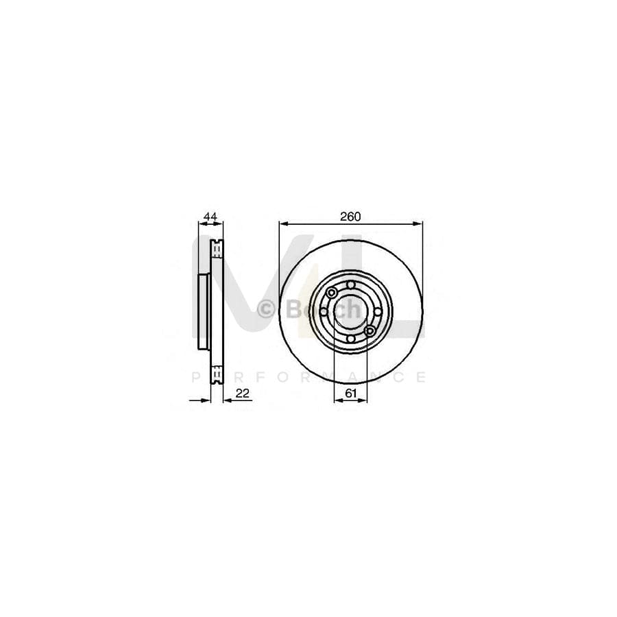 BOSCH 0 986 479 080 Brake Disc Internally Vented | ML Performance Car Parts