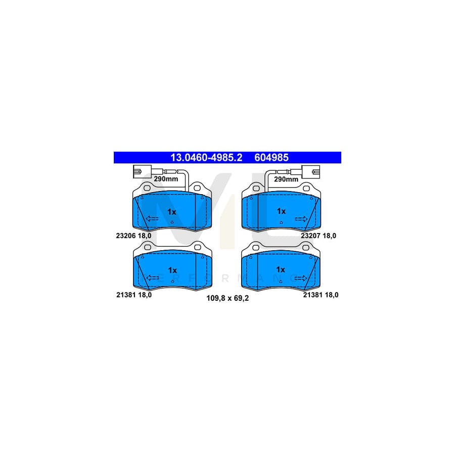 ATE 13.0460-4985.2 Brake pad set incl. wear warning contact | ML Performance Car Parts