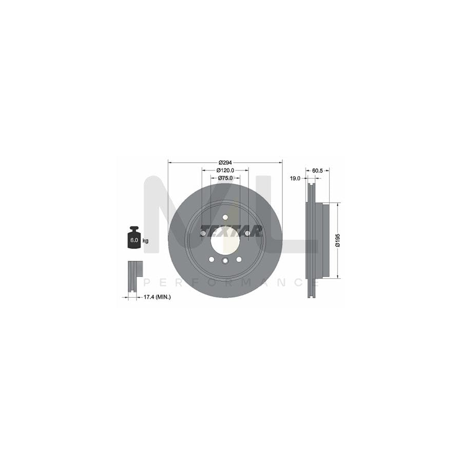 TEXTAR PRO 92141703 Brake Disc for BMW 3 Series Externally Vented, Coated, without wheel hub, without wheel studs | ML Performance Car Parts