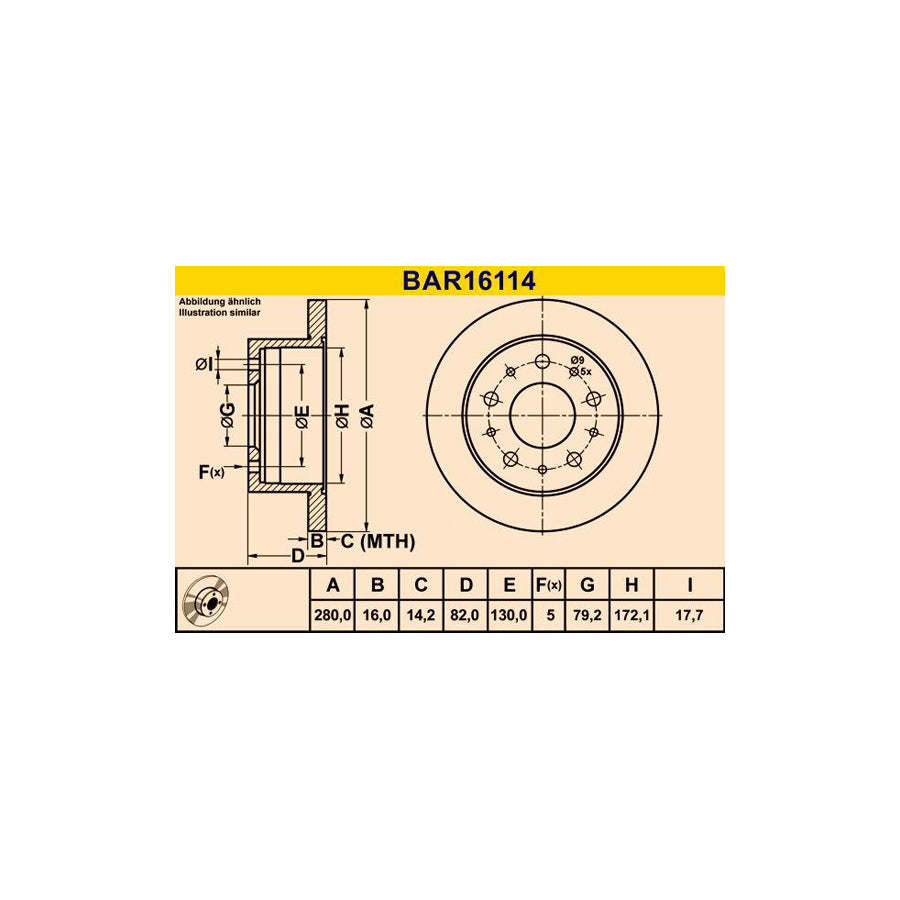 Barum BAR16114 Brake Disc