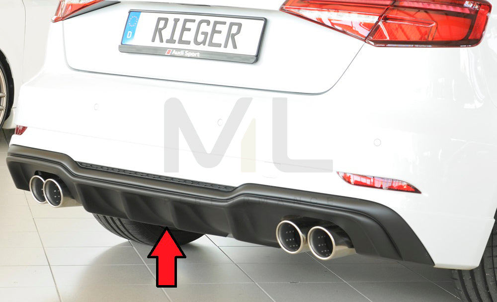 Rieger 00056822 Audi 8V A3 Rear Diffuser 1 | ML Performance UK Car Parts