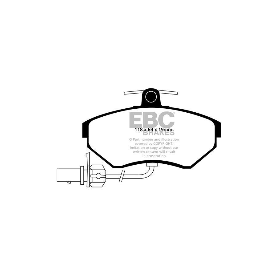 EBC PD06KF551 Seat Exeo Greenstuff Front Brake Pad & USR Disc Kit - Girling/TRW Caliper 2 | ML Performance UK Car Parts