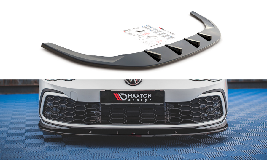 Maxton Design VW-GO-8-GTI-FD1T Front Splitter V.1 Volkswagen Golf GTI / R-Line MK8 | ML Performance UK Car Parts