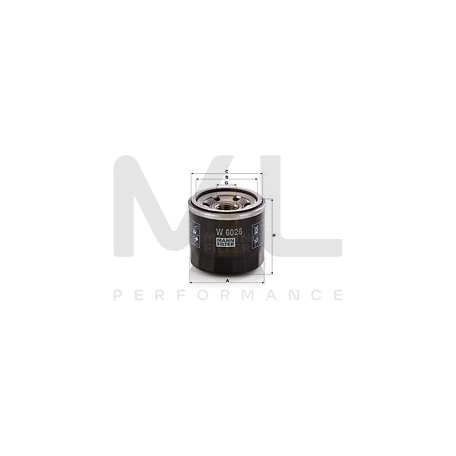 MANN-FILTER W 6026 Oil Filter Spin-on Filter | ML Performance Car Parts