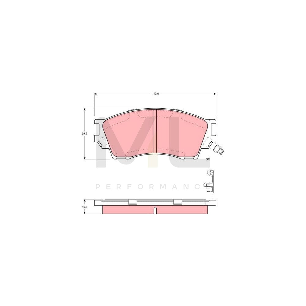 TRW Gdb3230 Brake Pad Set For Mazda Xedos 9 (Ta) With Acoustic Wear Warning, With Accessories | ML Performance Car Parts