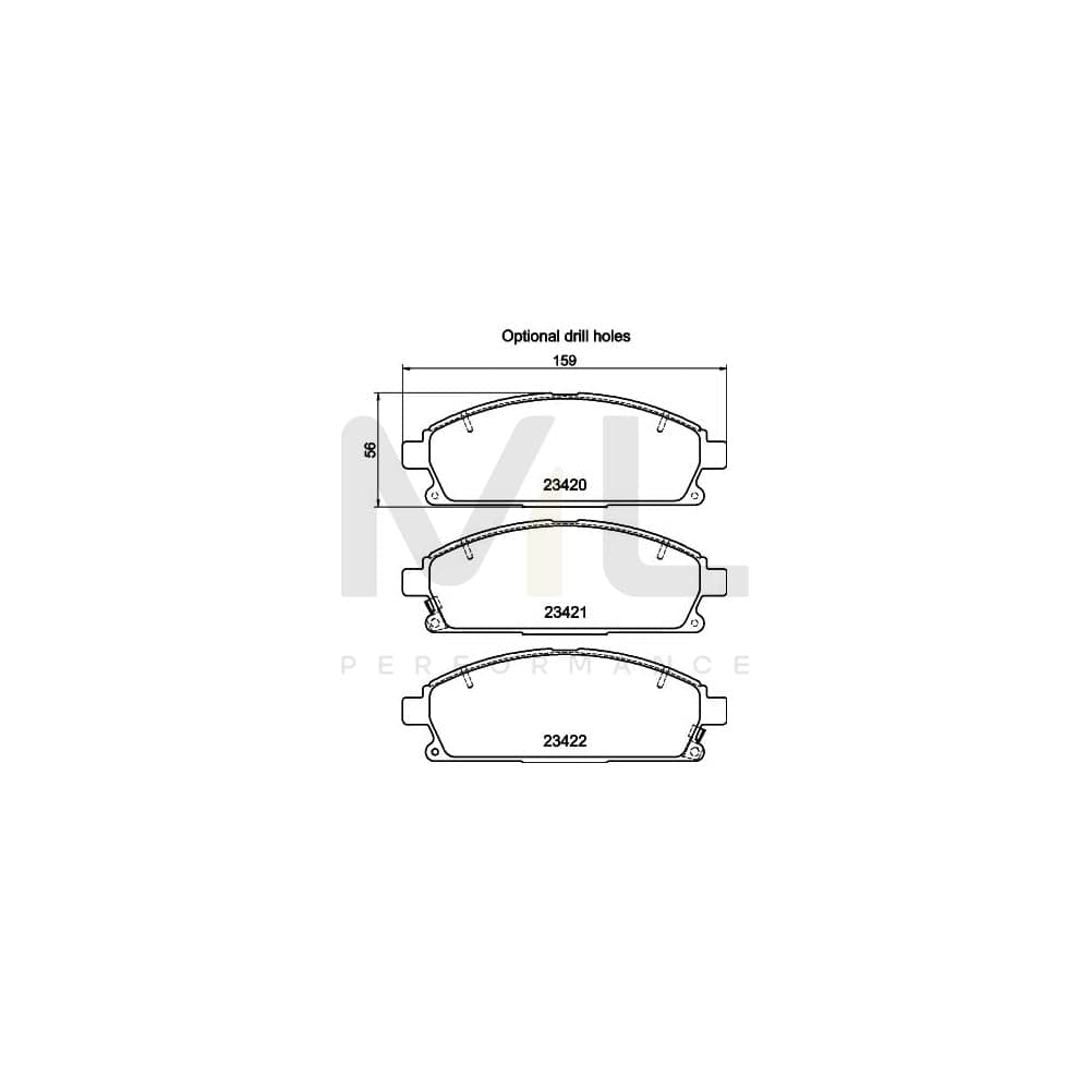 Hella 8DB 355 009-661 Brake Pad Set With Acoustic Wear Warning | ML Performance Car Parts