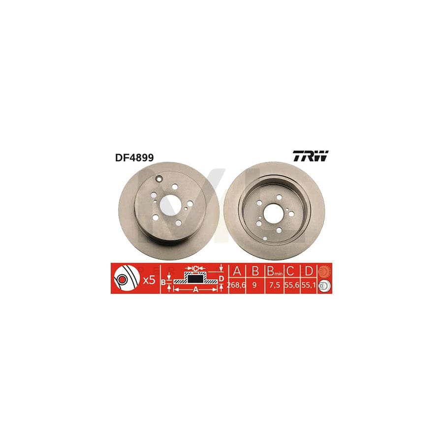 TRW DF4899 Brake Disc Solid, Painted | ML Performance Car Parts