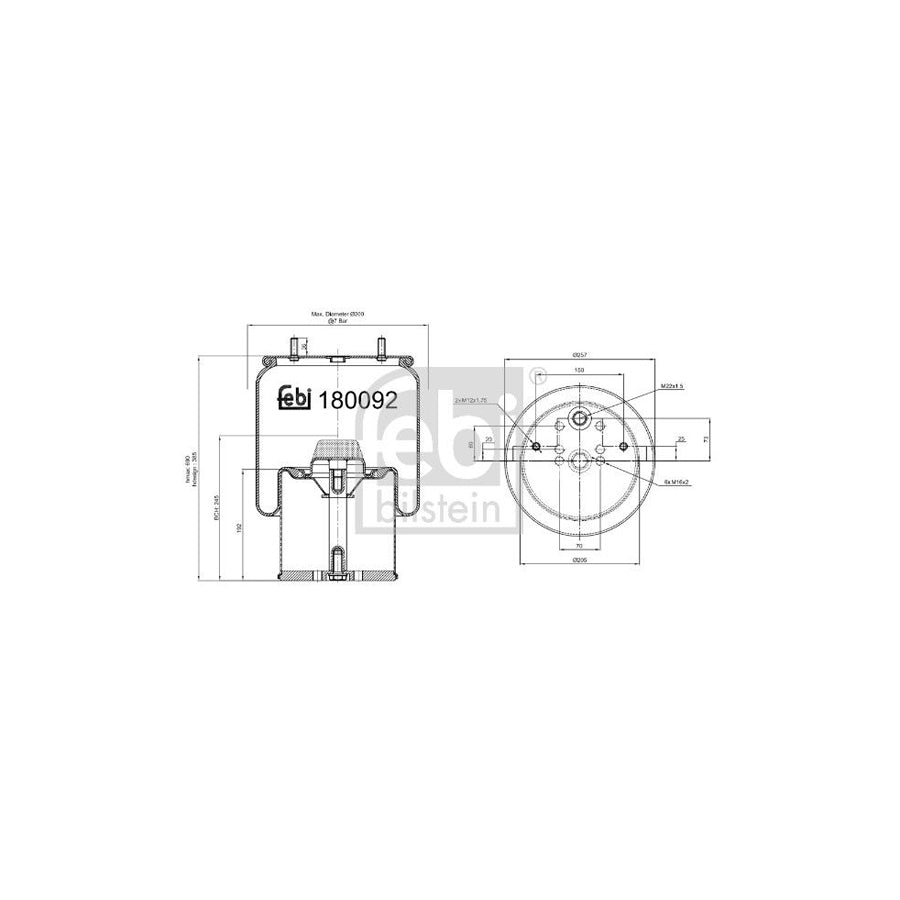 Febi Bilstein 180092 Boot, Air Suspension